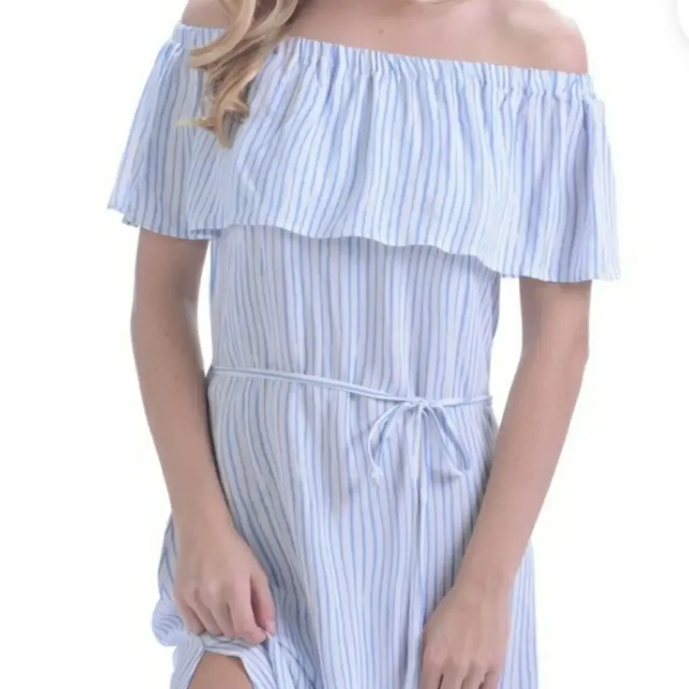 Walker & Wade NWOT Dana‎ Periwinkle Stripe Convertible Summer Maxi Dress Small